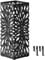 SONGMICS Porte-parapluies, Support pour Parapluies d’Entrée, Carré, en Acier, Organisateur sur Pieds, pour Parapluies et Cannes, avec Réceptacle d’Eau Amovible, 4 Crochets, Noir LUC026B33