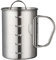 Glomora Camping Becher Edelstahl, Camping-Bechertopf aus Edelstahl, Outdoor-Becher Mit Klappbarem Griff, Deckelwaage – Ideal Für Camping, Wandern, Rucksackreisen(500ml)
