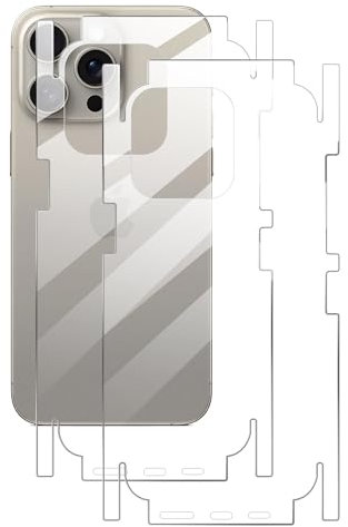 GIOPUEY[2 Stück Rückseite Folie Kompatibel mit iPhone 15 Pro, iPhone 15 Pro Rückseite Schutzfolie, Weiches TPU, Dünn, Hohe Transparenz, Schützende Grenze - transparent