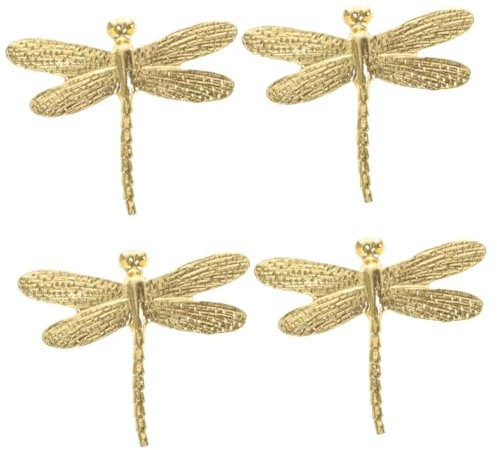 HOMSFOU 4 Stück Libelle Ornament Aus Messing Bronzeskulpturen Und Statuen Miniatur-libellenmodell Feng-Shui-Statue Libellen- Feng-Shui-Figur Messingfigur Weinschrank Märchengarten