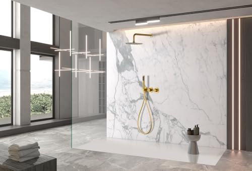 IMEX GTA052/OC ASSEN Grifo Termostático Ducha Empotrado 2 Vías Oro Cepillado