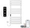 OihPaw Electric Towel Warmer, 1100x550 mm WiFi Towel Warmer Rail for Bathroom, 446W Wall Mounted Electric Towel Rail with Thermostat and LED Indicator, White Left