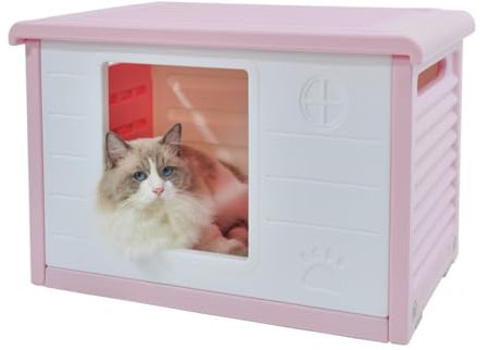 YIYILUGrande Niche pour Chien en Plastique, pour Intérieur et Extérieur, Niche pour Chien extérieure abri pour Chiots en Plastique Maison pour Chiens avec bouches d'aération résistante à l'eau dim.