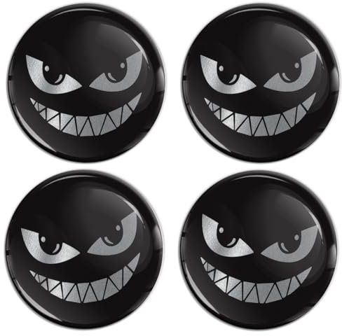 SkinoEu Set 4 x 65 mm Aufkleber für Radkappen Nabenkappen Nabendeckel Radnabendeckel Rad-Aufkleber Schwarz Silber A 9465