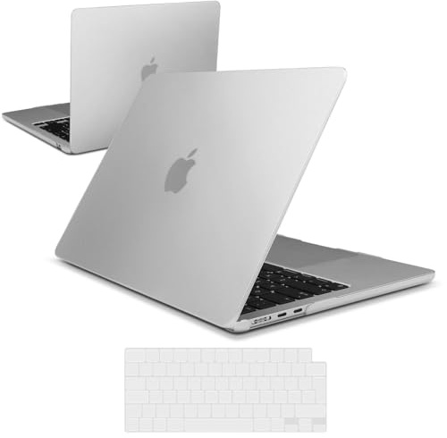 iNeseon Hülle Kompatibel mit 2023 2024 2025 MacBook Air 15 M4 A3241 M3 A3114 M2 A2941, Schutzhülle Hartschale Case Kunststoff + EU Tastaturschutz für MacBook Air 15, Matt Transparent