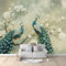 Art Fototapete Pfau im chinesischen Stil 400 x 280 cm Vlies Tapeten Moderne Wandtapete Wohnzimmer Schlafzimmer Spielzimmer Tapete
