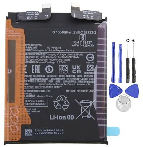 Batería compatible con Xiaomi 12 Pro BP45 4600 mAh nueva con kit destornillador