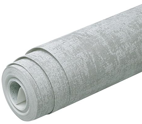 Papel pintado de hormigón gris, papel tapiz de hormigón impermeable, cemento gris, rollo de papel de pared con textura de lujo retro decorativo para pasillo, para adultos, sala de estar, dormitorio,