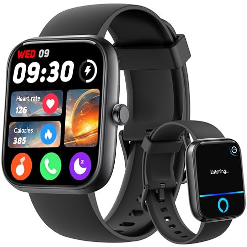 Smart Watch, 44mm Smartwatch Answer Make Calls, Alexa 1.83'' Fitness Watch, IP68 Waterproof Fitness Tracker Women Men, Heart Rate/Sleep Monitor, 100+ Sports Pedometer Watch for Android & iOS Phone