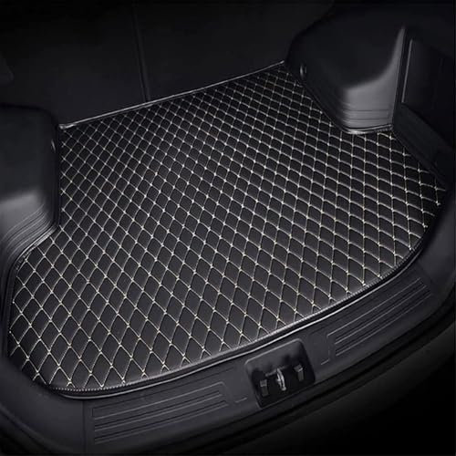 DQSZ Auto Leder Kofferraummatten für BMW IX3 2020-2023, Kofferraumwanne Cargo Teppich Kratzfest rutschfest Kofferraum Schutzmatten Innenmatte Zubehör,D/Black-beige-normal