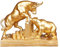 Cutfouwe Bulle Und Bär Figuren Deko Figur Für Büro Und Wohnzimmer, Finanzliebhaber Und Börsenbegeisterte,Gold