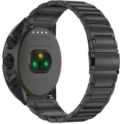 Edelstahl Armbänder für Suunto 7/9/9 Titanium/9 Baro/Spartan Sport/D5 Armband, mit Verstellbares Metall Faltschließe für Herren Damen Klassisch Metall Ersatzarmband mit Suunto 7 Uhrenarmband (C,22mm)