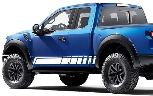 TtQfMMS Car Body Side Stickers,for Ford F150 Raptor Ranger T6 T7 Wildtrak,Car Door Side Skirt Stripes Stickers Body Decor Exterior Accessories,B-White