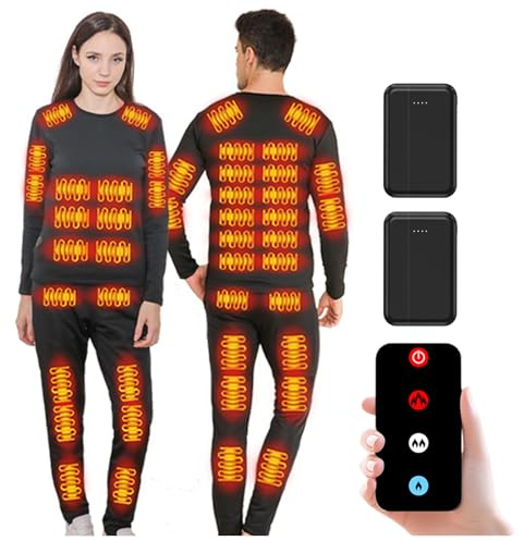 TOVCHEI Beheizte Unterwäsche 42 Zonen Elektrische Heizung Hemd Hosen Winter Warm Für Männer Frauen Verdickte Basisschicht Fleece Futter