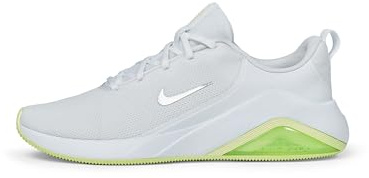 Nike Bella 7 Damen Workout-Schuh, Weiß/Barely Volt/Metallic Silver, 42 EU