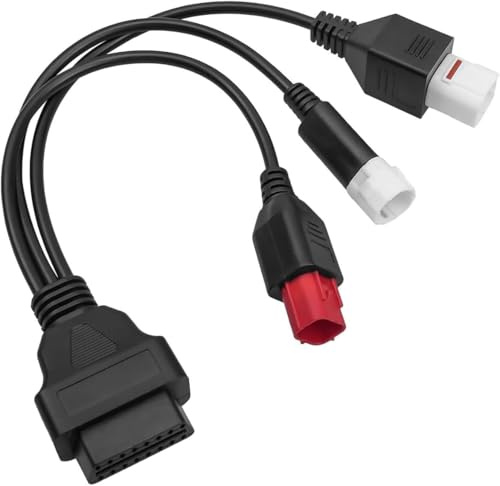 Dezanyc 3-poliger 4-poliger 6-poliger OBD2-3-in-1-Motorrad-Diagnoseadapter, Motorrad-OBD-Kabel, kompatibel mit Yamaha, Honda, Motorrad, Euro5, Guzzi, Kawasaki