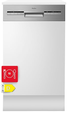 Amica Teilintegrierter Geschirrspüler 45cm silber Aqua Stopp OpenDry Türöffnung