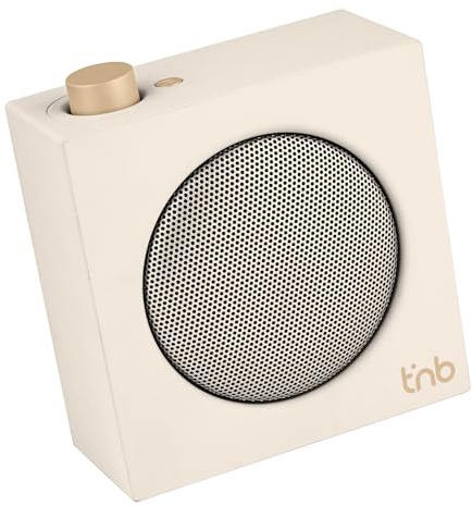 T'nB - Enceinte Bluetooth Rainbow Cube, Son Clair et Équilibré 5 W, Autonomie 10 H, TWS Stéréo, Radio FM, Carte Micro SD, Entrée Jack 3,5 mm, Format Compact 10 x 10 cm - Blanc Ivoire