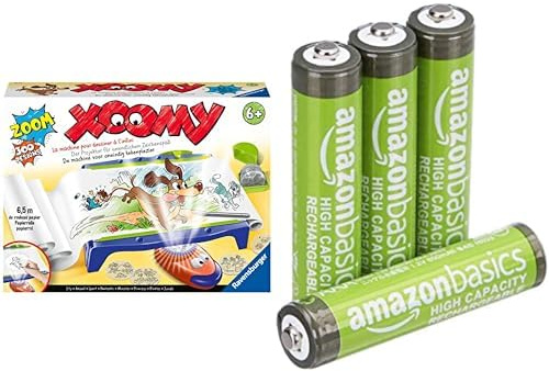 Ravensburger Xoomy Maxi, Table Dessin/6,5m Papier, 6+ Ans, & Piles AAA Rechargeables Amazon Basics 4 pcs, 850mAh