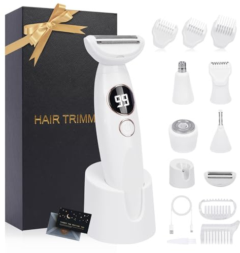 TAVADA Rasierer Damen,5-In-1Damenrasierer Elektrische,Intimrasierer für Frauen PX7 was Serdicht,Schmerzloser Nass-Trocken-Rasierer für Bikini,Achseln,Beine,Augenbrauen & Nase,USB-Ladestati
