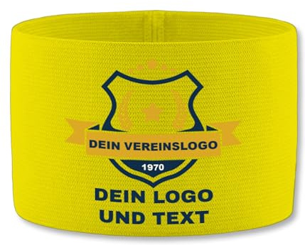 Geschenk mit Namen personalisiert by Shirtracer - Jako Kapitänsbinde - Foto Bild - Vereinslogo selber gestalten - Team Party eigenes Logo Bedrucken