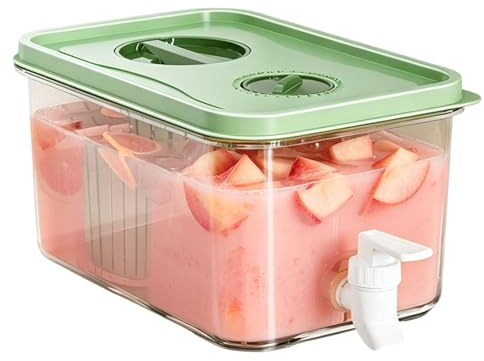 Getränkespender für den Kühlschrank - 2,8 L Limonade Tee Saft Krug mit Zapfhahn,Wasserspender für Kühlschrank - Arbeitsplatte Zuhause Küche Büro Camping Reisen Picknick Essen Feier