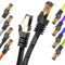 Duronic BLACK 1.5M CAT8 Cable | S/FTP Shielded Ethernet Wire | Super-Fast Network Patch Lead | Supports Bandwidth up to 2GHz/2000MHz | Snagless Gold RJ45 Connections | Data transmission 40 Gigabit