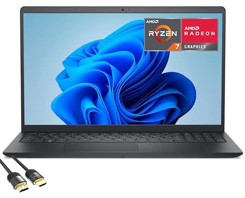 Dell Inspiron 15.6 2K IPS Touchscreen Laptop for Business & Student,AMD Ryzen 7 7730U, Copilot+ PC,16GB RAM 1TB SSD,Numeric Pad, PDG HDMI Cable, US Version KB, Win 11 Pro,Carbon Black