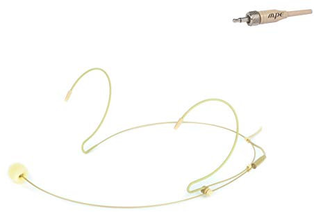 MPE - Microfono ad archetto color carne pelle rosa beige professionale a condensatore polarizzato cardioide per radiomicrofoni Jack 3,5mm con filettatura FEMMINA compatibile più modelli mod: HD10F