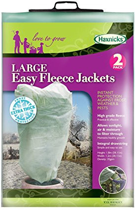 Haxnicks 2x Large Easy Fleece Jackets | Garden Fleece Bags For Winter Plant Frost And Wind Protection | Trees Shrubs Tree Ferns Banana Plant Protection | Pack Of 2, 1.2m x 1.8m, Fleece030101