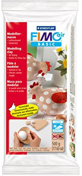 Fimo Air Dry Modelliermasse, 500 g, Weiß, 3 Stück