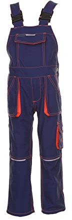 Planam 6121170 - Salopette taglia 170/176, colore: Blu marino/Arancione