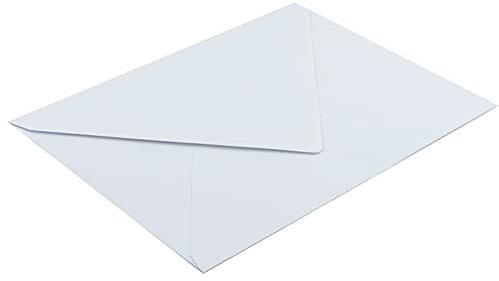 100 Stück, Briefumschläge, DIN C5, Nassklebung, Spitze Klappe, 120 g/qm Offset, Ohne Fenster, Weiß, Blanke Briefhüllen