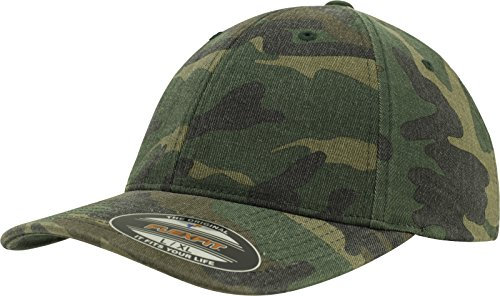 Flexfit Unisex 6977CA-Flexfit Garment Washed Kappen, Green camo, S/M