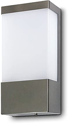 Kwazar Luminaire - Außenlampe Wand Außenwandleuchten Deckenlampe - Wandleuchte Deckenleuchte Aussen Fassadenleuchte - Strahler Außen max. 60W, E27, IP44 - Cosmo, Silber