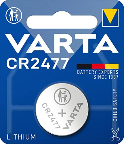 VARTA Batterien Knopfzelle CR2477, 1 Stück, Lithium Coin, 3V, kindersichere Verpackung, für elektronische Kleingeräte - Autoschlüssel, Fernbedienungen, Waagen