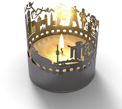 München Skyline Schattenspiel - Faszinierendes Kerzenlicht mit Silhouettenprojektion - Perfektes Souvenir & Geschenk für München-Fans
