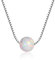 VIKI LYNN Damen Halskette aus 925 Sterling-Silber 7 mm Künstlicher Opal 45 cm lange Kette
