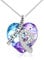 AOBOCO Kette Herz Damen Sterling Silber Ich Liebe Dich für immer Halskette, Hochzeitstag Geburtstagsgeschenk für Frauen Mama Freundin Sie (Lila)