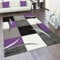 Paco Home Teppich Wohnzimmer Kurzflor Schlafzimmer Modern Geometrisches Muster Kariert Meliert, Grösse:80x150 cm, Farbe:Lila