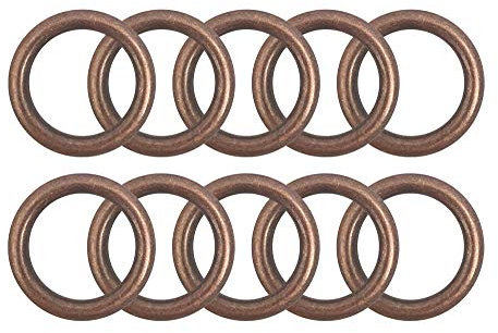 O - Ring aus Stahl, 10er Set, DIY Hunde-Leine/Hunde-Halsband, nichtrostend, Ideal mit Paracord 550, geschweißt, Farbe: braun