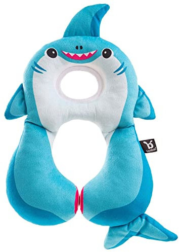 benbat Keilkissen für Reise, Baby, Reisekissen, Nackenstütze, Kinder, Reisekissen, Kopfstütze für Kinder, Auto, Reisekopfstütze 1 bis 4 Jahre, Motiv Hai, BE-HR309