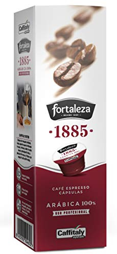 CAFÉ FORTALEZA Cápsulas de Café Natural Compatibles con Caffitaly – Especial Espresso 100% Arábica – Pack 8 x 10 - Total 80Uds - Café Espresso Intensidad Media - Desde 1885 Café Natural
