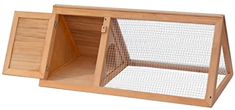 YITHOPI Kaninchenstall Kleintierhaus Hasenstall Kiefern-Tannenholz Konstruktion Kleintierstall Großzügige Raumaufteilung geeignet für Kaninchen Kleintier 98 x 50 x 41 cm (L x B x H)