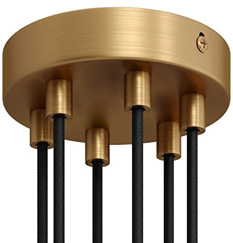 creative cables - Kit zylindrischer Metall-Lampenbaldachin mit 6 Löchern - Zylindrisch, Bronze satiniert