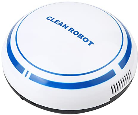 Robot Vacuum Cleaner,USB Rechargeable Smart Automatic Robotic Household Floor Cleaner Dust Sweeping Machine for Hard Floor and Low Pile Carpet,Pet Hair (White)