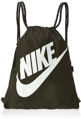 Nike Heritage Tasche mit Kordelzug, Material: Polyester, Maße: 43 x 31 x 4 cm, Pailletten, Pailletten, Grün, Bohemian-Stil
