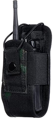 Kyrio Walkie Talkie Pouch Radio Holster Case Molle Radio Holder Case for Duty Belt Tactical Hunting Intercom Bag (1 Pack, Camo Black)