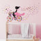 Tanlaby Mädchen Fahrrad Wandtattoo Blumen Fee Wandsticker Schmetterling Mädchen Wandaufkleberr für Mädchen Babyzimmer Wohnzimmer Schlafzimmer Kinderzimmer Hause Wanddekoration