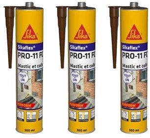 Lot de 3 mastics colle SIKA Sikaflex PRO 11 FC Purform - Marron - 300ml